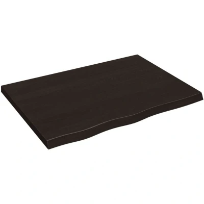 Image of vidaXL Table Top Dark Brown 80x60x(2 4) cm Treated Solid Wood Oak