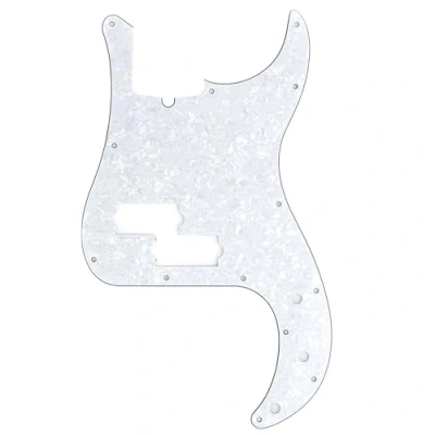 Image of Musiclily Pro 13 Hole Modern Style P Bass Pickguard for 4 String American Precision Bass, 4Ply White Pearl