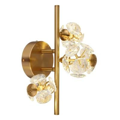 Image of Virina Wall Lamp Gold Colors K9 Crystals LED 3000K
