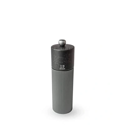 Image of PEUGEOT Line 18 cm Pepper Mill Classic Grind Adjustment PEFC Certified Aluminum and Wood French Manufacturing Carbon Color