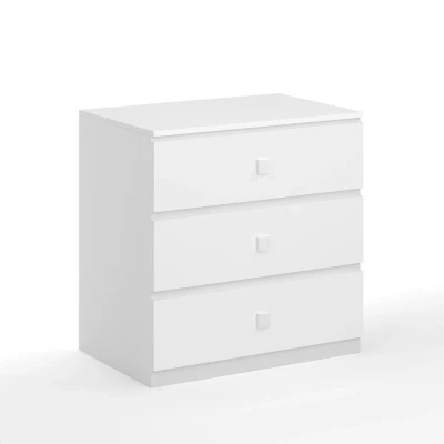 Image of Kudl Kids 3 Drawer Chest MDF/Wood L45 x W70 H70 cm White
