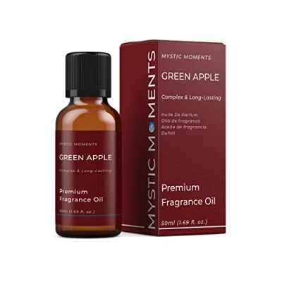 Image of Mystic Moments Green Apple Fragrance Oil 50ml Perfect for Soaps, Candles, Bath Bombs, Burners, Diffusers and Skin &amp; Hair Care Items