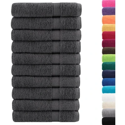 Image of vidaXL Premium Sauna Towels SOLUND 10pcs Anthracite 80x200cm 600gsm