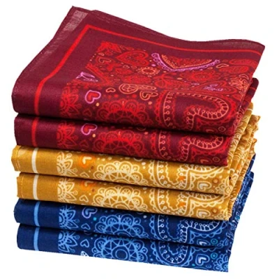 Image of merrysquare Fine Handkerchiefs Heart Pattern AGAPE Model Average Size 14 Inches 6 Pieces 100% Cotton