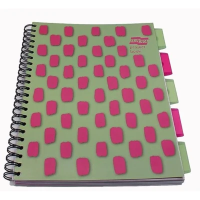 Image of Europa Splash Project Book 200 Lined Pages A4 Pink Cover (Pack of 3)