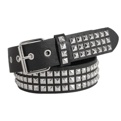 Image of Fashion Hot Girls Studded Decors Waist Belt Multi type All Match Coat Dress Ladies Adjustable Pin Buckle Waistband Faux leather Belts For Women Thin Punk