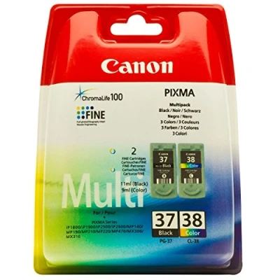 Image of Canon PG37/ CL38 Ink Cartridge Bundle Pack Black/Colour