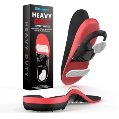 Image of Plantar Fasciitis Relief Insoles High Arch Support Inserts Heel Cups &amp; Shoe for Pain Planter Facetious Spur Products XL