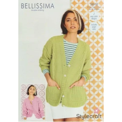 Image of Stylecraft DK Knitting Pattern 9848 Ladies Cardigans (2 Designs)