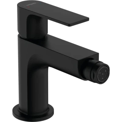 Image of Hansgrohe Rebris E Single Lever Bidet Mixer with Pop Up Waste Set, Matt Black, 72211670