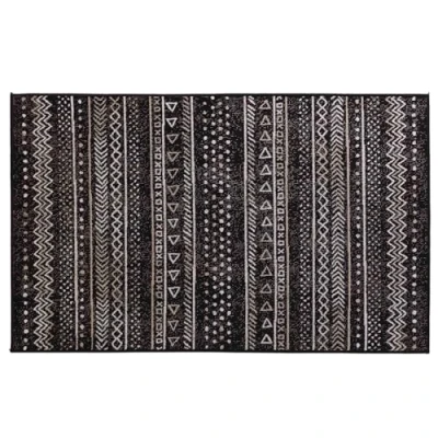 Image of Douceur d&#039;Intérieur, Rug Rectangle (68 x 110 cm) Tallulah Black, Viscose Woven