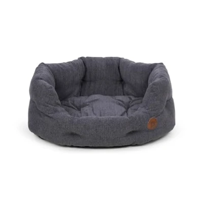 Image of Petface Slate Grey High Oval Dog Bed, Large