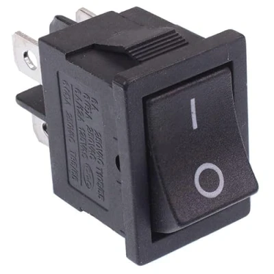 Image of On/Off Rectangle Rocker Switch DPST 4 Terminals 6A
