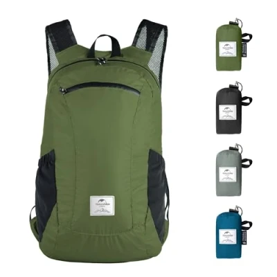 Image of Naturehike Ultra Lightweight Packable Waterproof Hiking Daypack Small Backpack Durable Handy Foldable Perfect for Climbing Camping Cycling, Green 18L