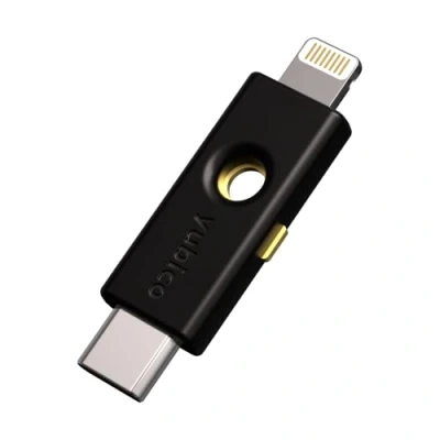 Image of Yubico YubiKey 5Ci Two factor authentication (2FA) security key for Android/PC/iPhone, dual connectors Lighting/USB C, FIDO certified