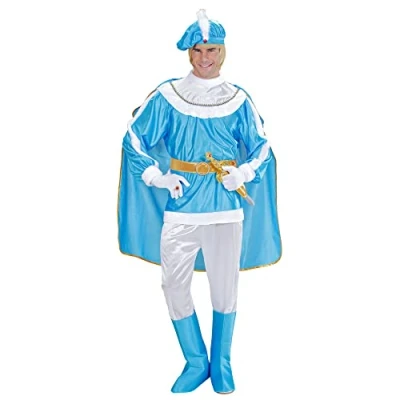 Image of Mens Blue Prince Costume Small UK 38/40&quot; for Medieval Royalty Fancy Dress