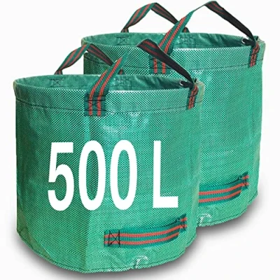 Image of Singwow Garden waste Bags 500L x 2 Heavy Duty Bags, Reusable Sacks with Handles, Ideal for Collecting Waste, Plant grass and Leaves (500L)