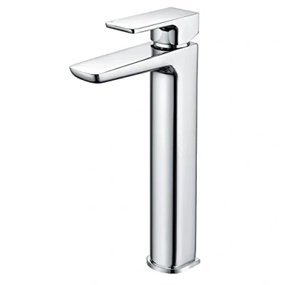 Image of Bathroom Luxury Modern Bath Basin Sink Mono Mixer Deck Mounted Chrome Tap (Tall Tap)