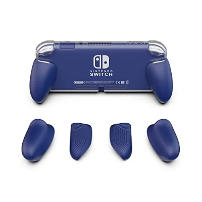 Image of Skull &amp; Co. GripCase Lite: A Comfortable Protective Case with Replaceable Grips [to fit All Hands Sizes] for Nintendo Switch Lite [No Carrying Case] Blue