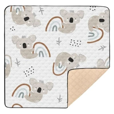 Image of Ttgoth Cute Koala Baby Play Mat for Floor 127x127cm Soft Foldable Crawling Waterproof Non Slip Kids Playmat Infants Babies Toddlers