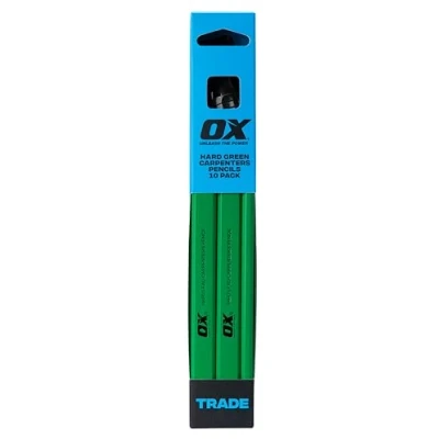 Image of OX Trade Hard Green Carpenters Pencils 10 pk