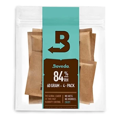 Image of Boveda For Seasoning Two Way Humdity Control Packs 84% RH to Season a Wood Humidifier Box (Small Medium Size, Up 100 Count) Size 60 4 Pack in Resealable Bag