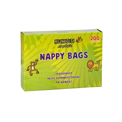 Image of Muckypups Disposable Nappy Bags Fragranced &amp; Tie Handles 200 x Mucky Pups Sacks per Pack