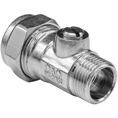 Image of Flat FACE REDUCING BOLOFIX 15MM X 3/8&quot; (12MM) Male Iron Isolation Valve (X 5 VALVES)