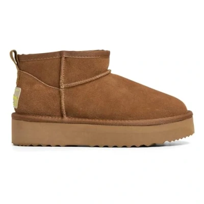 Image of Pepe Jeans Dissy Young Platform ankle boots, Women&#039;s, Size: 3, Tobacco brown Suede