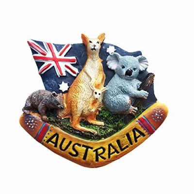Image of Wild Animals National Flag Of Australia 3D Fridge Magnet Travel Souvenir Gift Home Kitchen Decoration Magnetic Sticker, Refrigerator Collection