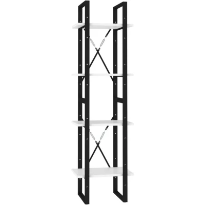 Image of vidaXL 4 Tier Book Cabinet White 40x30x140 cm Engineered Wood
