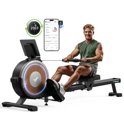Image of MERACH Upgraded Self Powered Rowing Machine, Environmentally Friendly Magnetic Machine for Home Use with 16 Levels of Resistance, 158 kg Load Bearing Capacity, App Compatible
