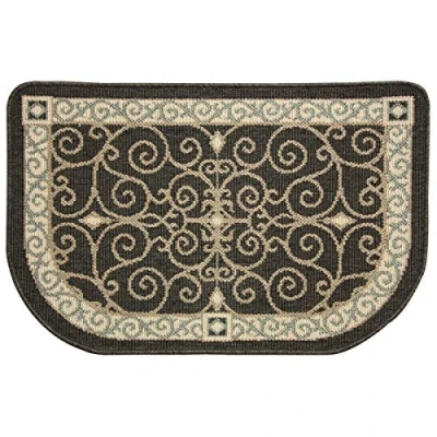 Image of Pilgrim Hearth Area Rug, Polypropylene, Coffee/Tan/Golden Sand/Light Teal, 36&quot; x 23&quot;