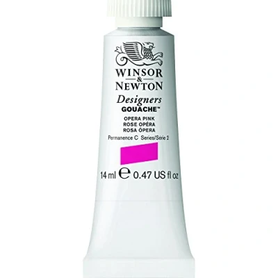 Image of Winsor &amp; Newton 8840539 Designer Gouache Opera Pink, 14 ml Tube Matte Opaque Paints, Ideal for Painting, Brilliant, Lightfast Colours with Great Coverage