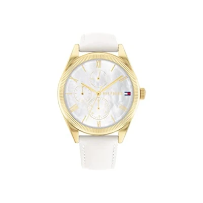 Image of Tommy Hilfiger GP CASE AND Bezel MOP DIAL WITH Accents Chronograph watch, Women&#039;s, Size: One Size, Gold coloured