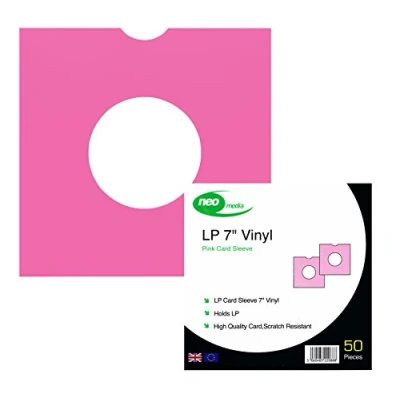 Image of 200 x 7&quot; Record Vinyl Card Sleeves Masterbags In Red, White, Black, Blue (PINK)
