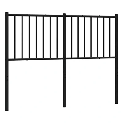 Image of vidaXL Metal Headboard in Black for 120cm Bed Powder Coated Steel Classic Design Easy Assembly