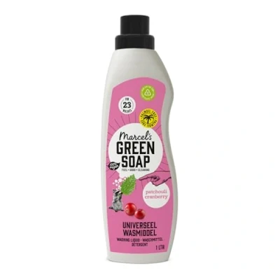 Image of Marcel&#039;s Green Soap Universal Washing Liquid Patchouli &amp; Cranberry Blossom Detergent Mircoplastic Palm oil Free 100% Vegan 95% Biodegradable 1 Liter