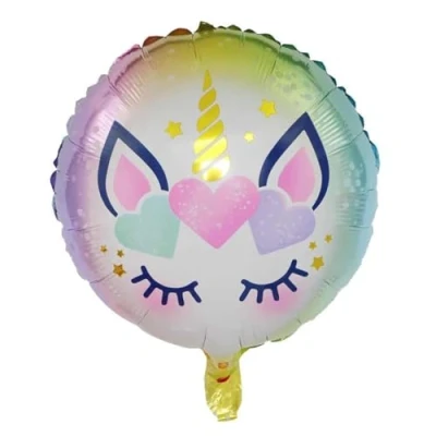Image of Round Unicorn Foil Balloon, 45cm (2 pack)