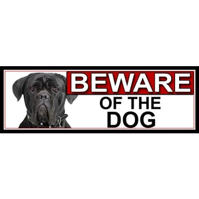 Image of SHAWPRINT Cane Corso BEWARE OF THE DOG METAL GATE SIGN 266mm x 87m. (516H2)