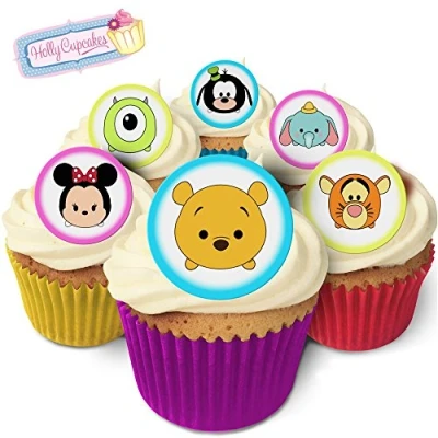 Image of 24 Fabulous Edible Pre Cut Wafer Cake Toppers: Tsum