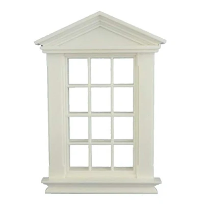 Image of Melody Jane Dolls House White Plastic Georgian Window Frame 12 Pane1:12 Scale DIY Builders