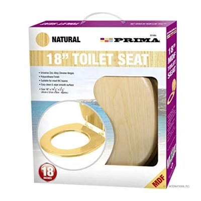Image of Prima 23166C 45cm(18&quot;) MDF Toilet Seat Natural Pine