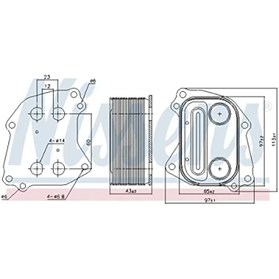 Image of 11427625489 oil Cooler NISSENS 90963 Water cooled without filter housing, gaskets/seals BMW: 1 Hatchback, 3 Saloon, Hatchback
