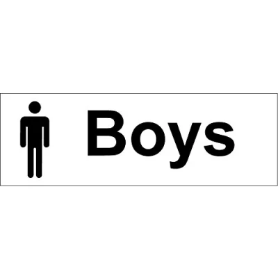 Image of Boys Toilet Sign Self Adhesive Sticker 300mm x 100mm