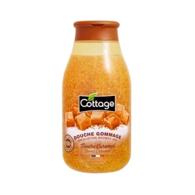 Image of Cottage Exfoliating Shower Gel Delicious Caramel Fragrance, 100% Natural Grains, pH Neutral, Extra Gentle Scrub, Hydrating &amp; Softening, Dermatologically Tested, Paraben Free 270ml