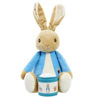 Image of Rainbow Designs Bedtime Cuddles with Peter Rabbit Classic Character Soft Toy Starry Night Sky Projecting Nightlight Lantern &amp; Lullaby Sounds