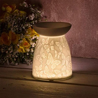 Image of Wax Melt Oil Burner Tealight Holder Diffuser Ornament Aromatherapy Gift (Butterflies)
