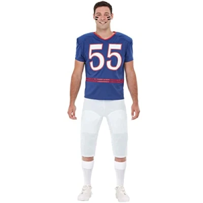 Image of Funidelia American Football costume for man Rugby, Quarterback, Costumes adults, accessory fancy dress &amp; props Halloween, carnival parties Size M Blue