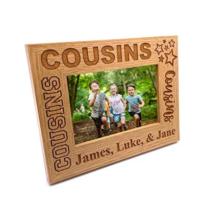 Image of ukgiftstoreonline Personalised Cousins Photo Frame Star Design (4 x 6 Inch)